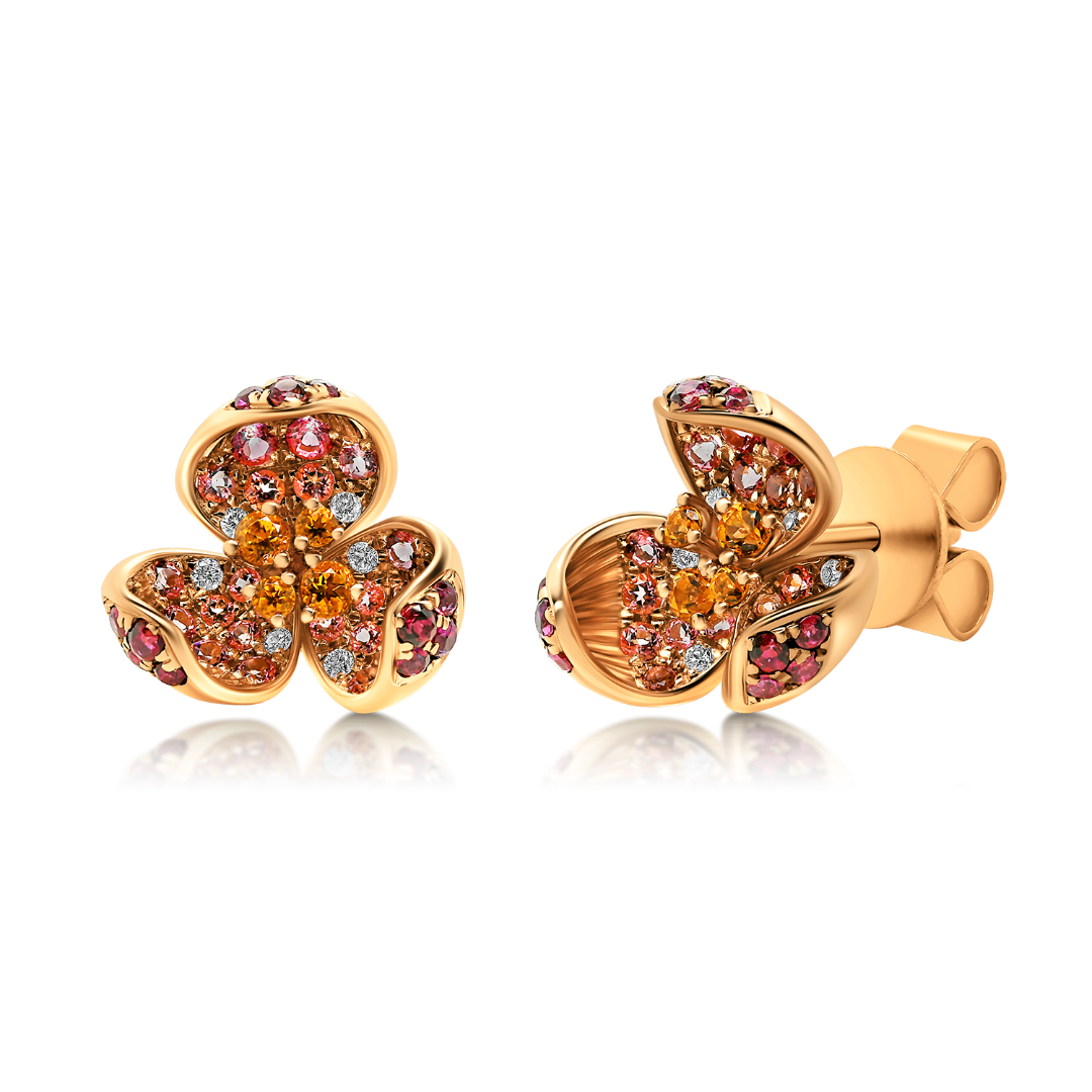 cercei aur roz 18k diamante citrine topaze AA1080