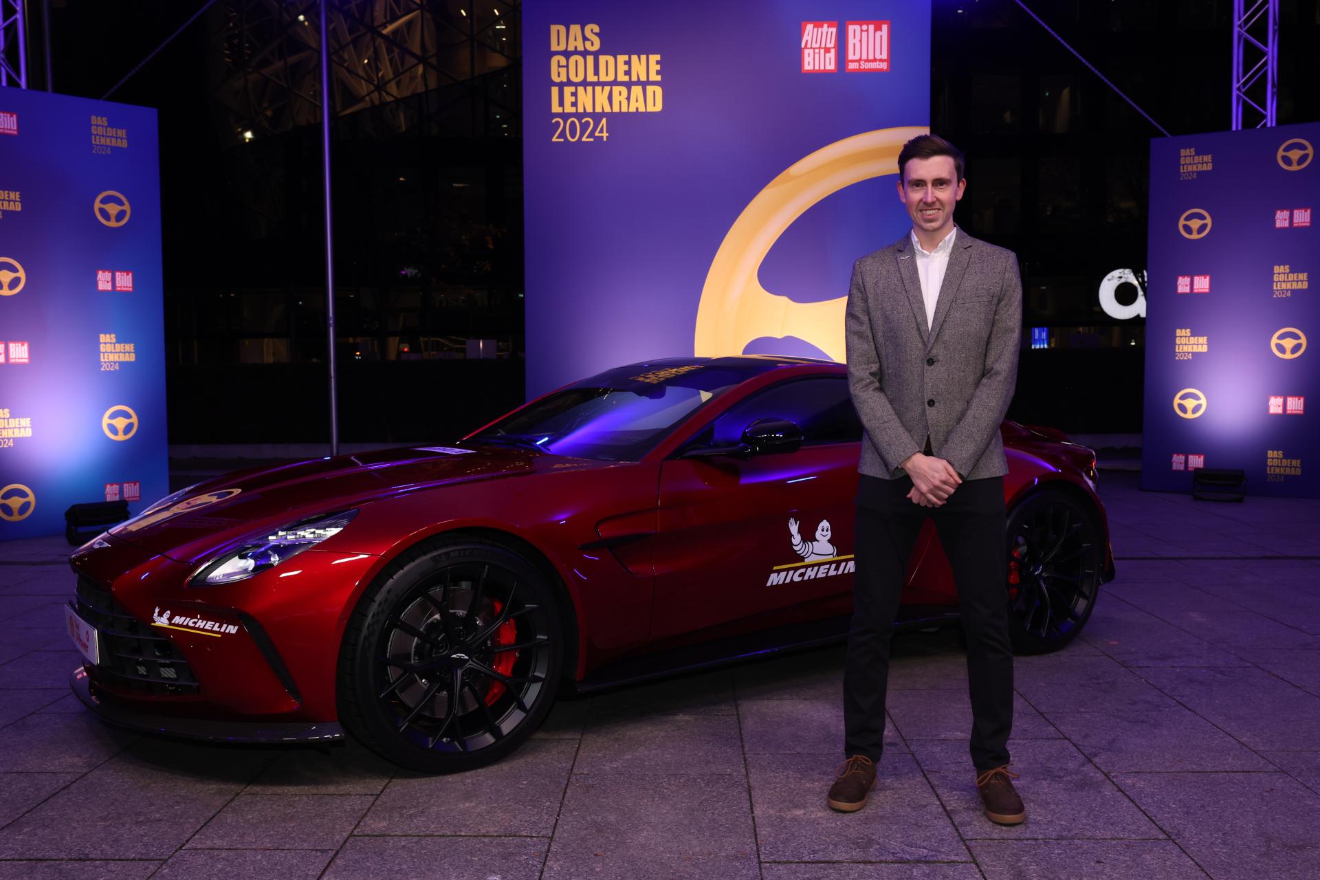 Golden Steering Wheel for Vantage with Sam Holgate