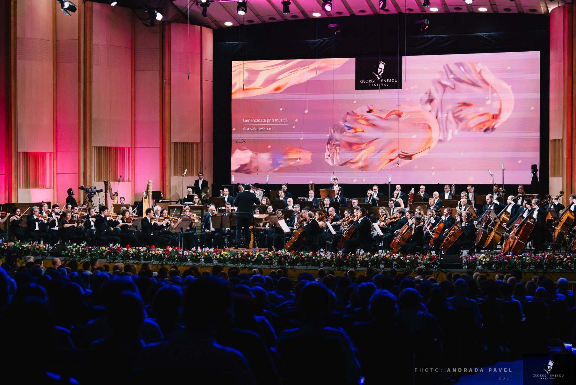 Concertul de deschidere al Festivalului Enescu este sustinut in mod traditional de catre Orchestra Filarmonicii George Enescu. foto editia 2023