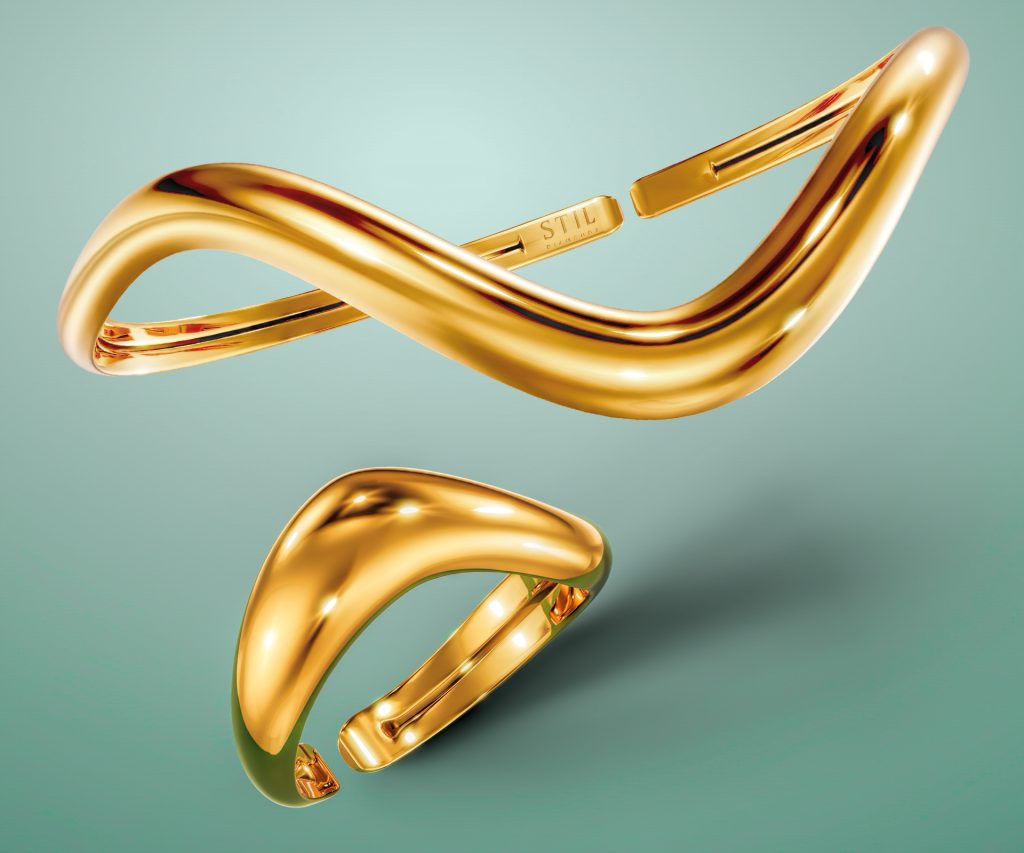 bratara si inel din aur galben STIL Diamonds