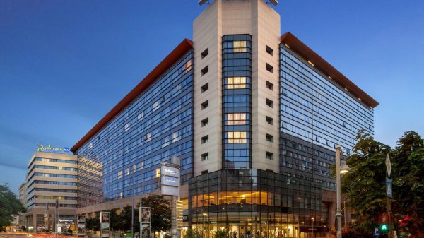 Radisson Blu Hotel Bucharest night view